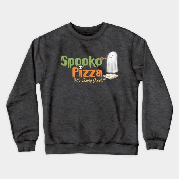 Spooko Pizza Wide Logo Crewneck Sweatshirt by AJIllustrates